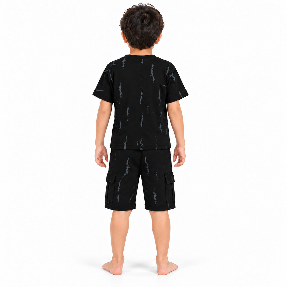 Kidsura Boys' 2-Piece Printed Cargo Shorts & T-Shirt Set | Urban Streetwear Co-Ord Outfit