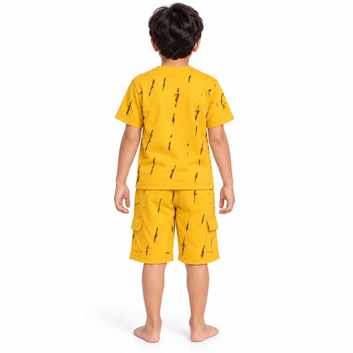 Kidsura Boys' 2-Piece Printed Cargo Shorts & T-Shirt Set | Urban Streetwear Co-Ord Outfit