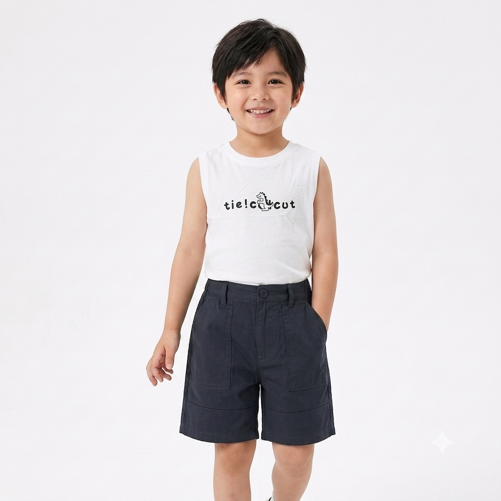 Kidsura Boys 3-Piece Summer Set: Button Shirt, Graphic Tee & Shorts