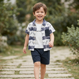 Kidsura Boys 3-Piece Summer Set: Button Shirt, Graphic Tee & Shorts