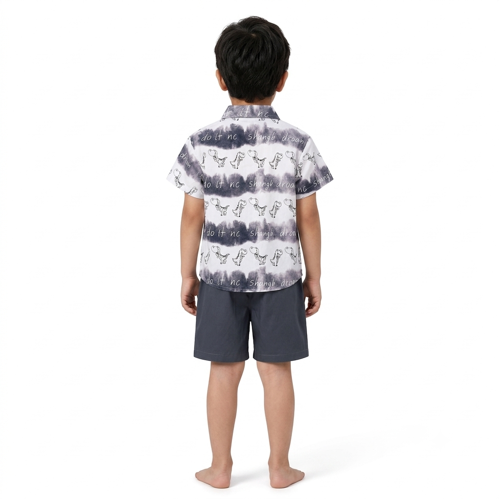 Kidsura Boys 3-Piece Summer Set: Button Shirt, Graphic Tee & Shorts