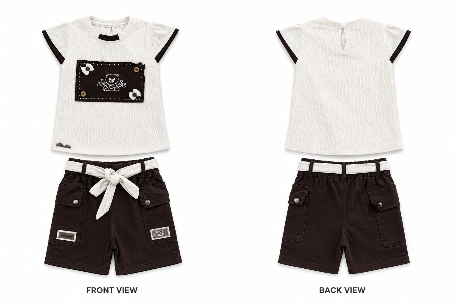 Kidsura Girls Textured Waffle Knit Co-ord Set