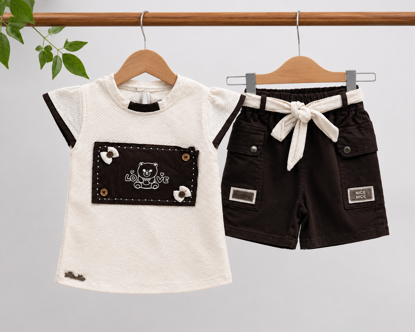 Kidsura Girls Textured Waffle Knit Co-ord Set