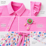 Kidsura Girls Pink Floral Skirt & Top Set