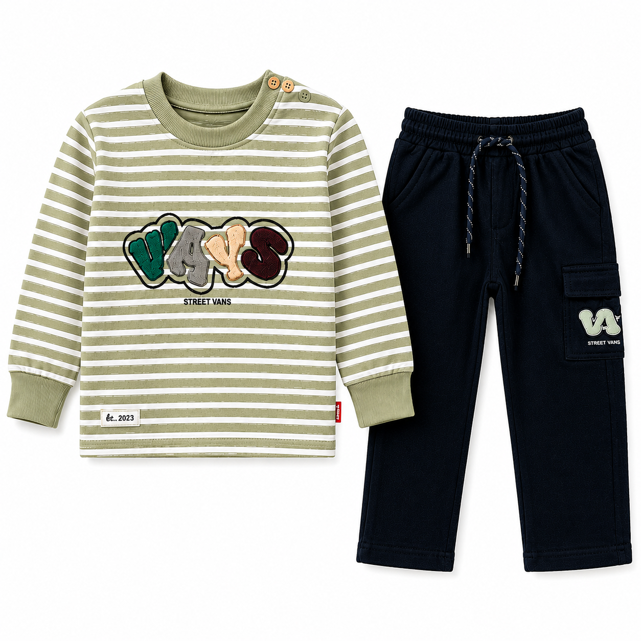 Kidsura Boys Varsity Stripe Co-ord Set