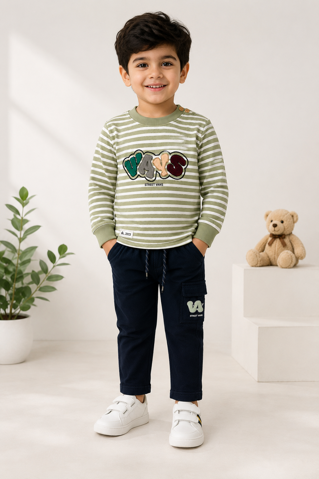 Kidsura Boys Varsity Stripe Co-ord Set