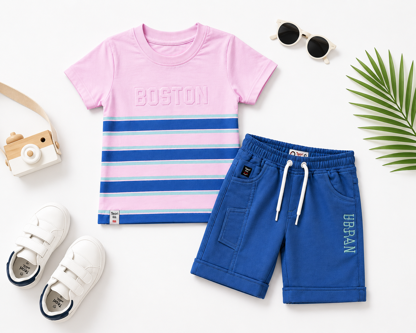 Kidsura Boys Boston Stripe Summer Co-ord Set