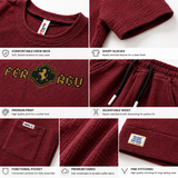 Kidsura Boys Regal Crest Textured Co-ord Set