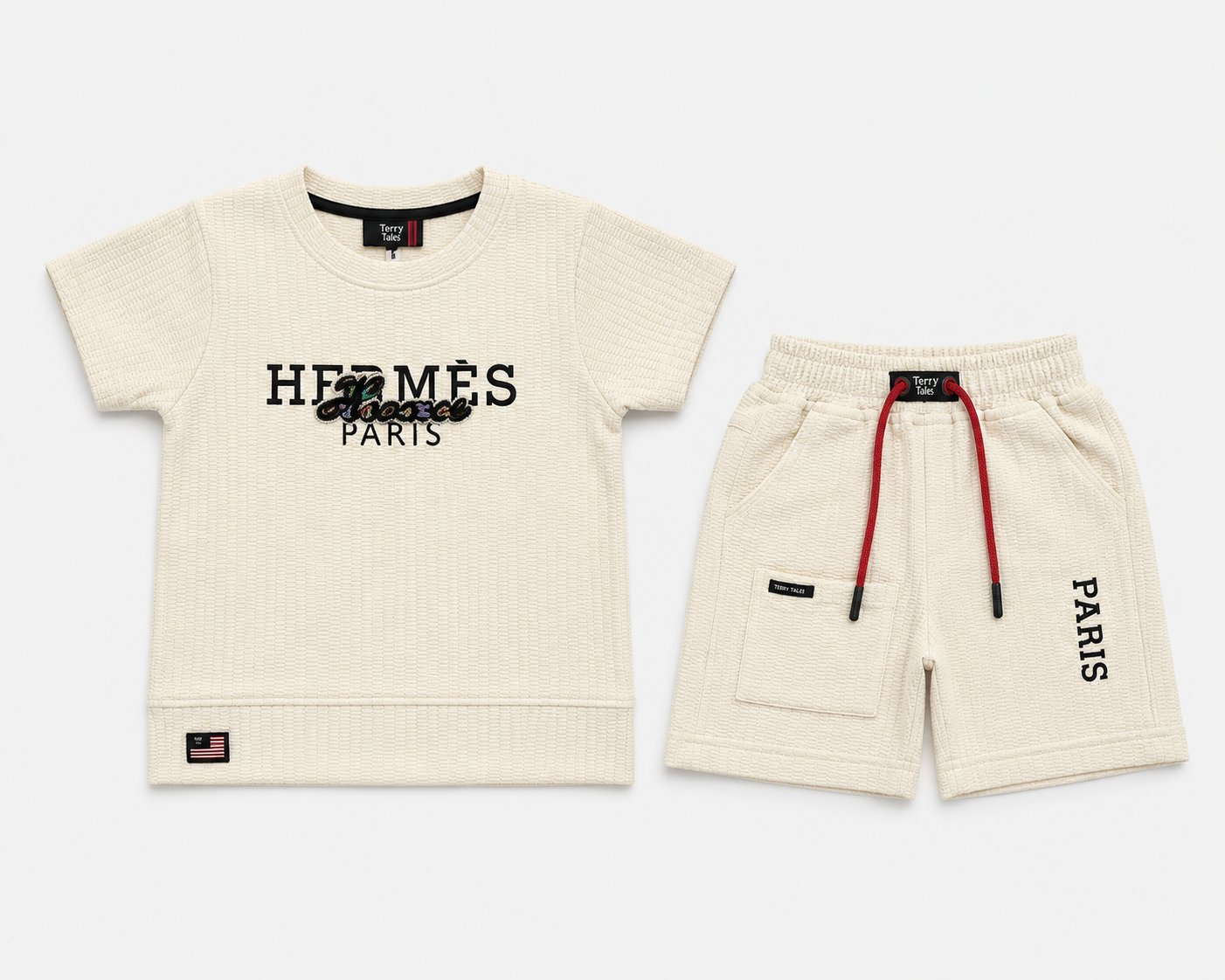 Kidsura Boys Paris Textured Summer Co-ord Set