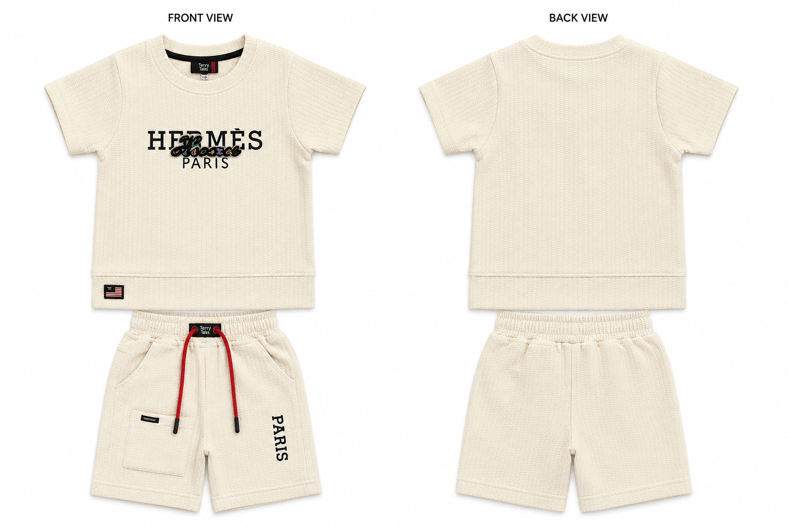 Kidsura Boys Paris Textured Summer Co-ord Set