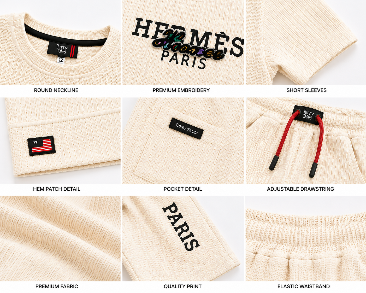 Kidsura Boys Paris Textured Summer Co-ord Set