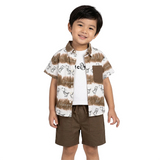 Kidsura Boys 3-Piece Summer Set: Button Shirt, Graphic Tee & Shorts
