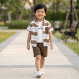 Kidsura Boys 3-Piece Summer Set: Button Shirt, Graphic Tee & Shorts