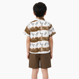 Kidsura Boys 3-Piece Summer Set: Button Shirt, Graphic Tee & Shorts