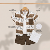 Kidsura Boys 3-Piece Summer Set: Button Shirt, Graphic Tee & Shorts