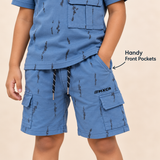 Kidsura Boys' 2-Piece Printed Cargo Shorts & T-Shirt Set | Urban Streetwear Co-Ord Outfit