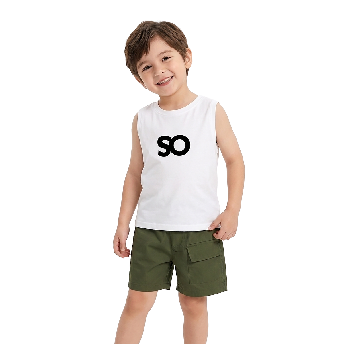 Kidsura Boys 3-Piece Urban Haze Outfit: Shirt, Tee & Shorts