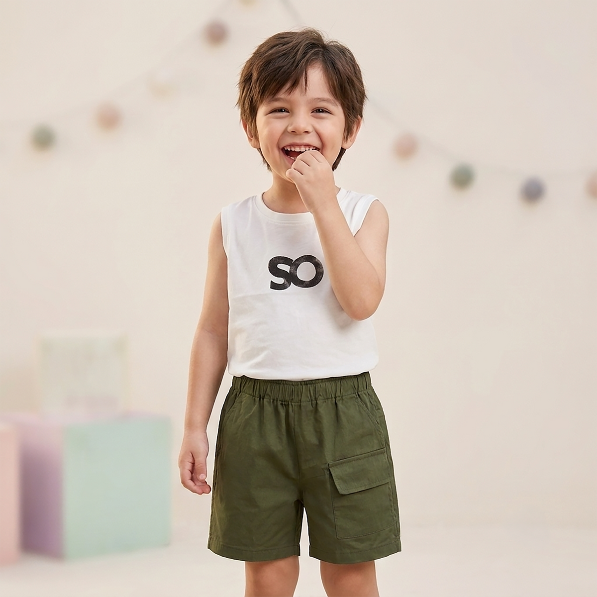 Kidsura Boys 3-Piece Urban Haze Outfit: Shirt, Tee & Shorts