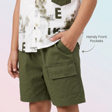Kidsura Boys 3-Piece Urban Haze Outfit: Shirt, Tee & Shorts
