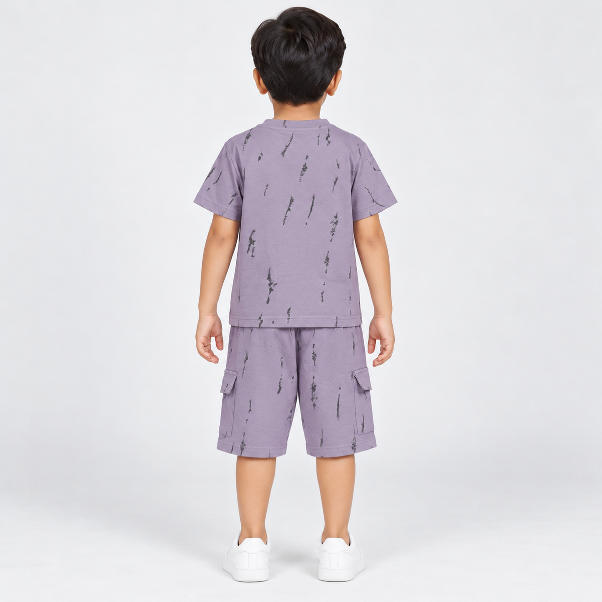 Kidsura Boys' 2-Piece Printed Cargo Shorts & T-Shirt Set | Urban Streetwear Co-Ord Outfit