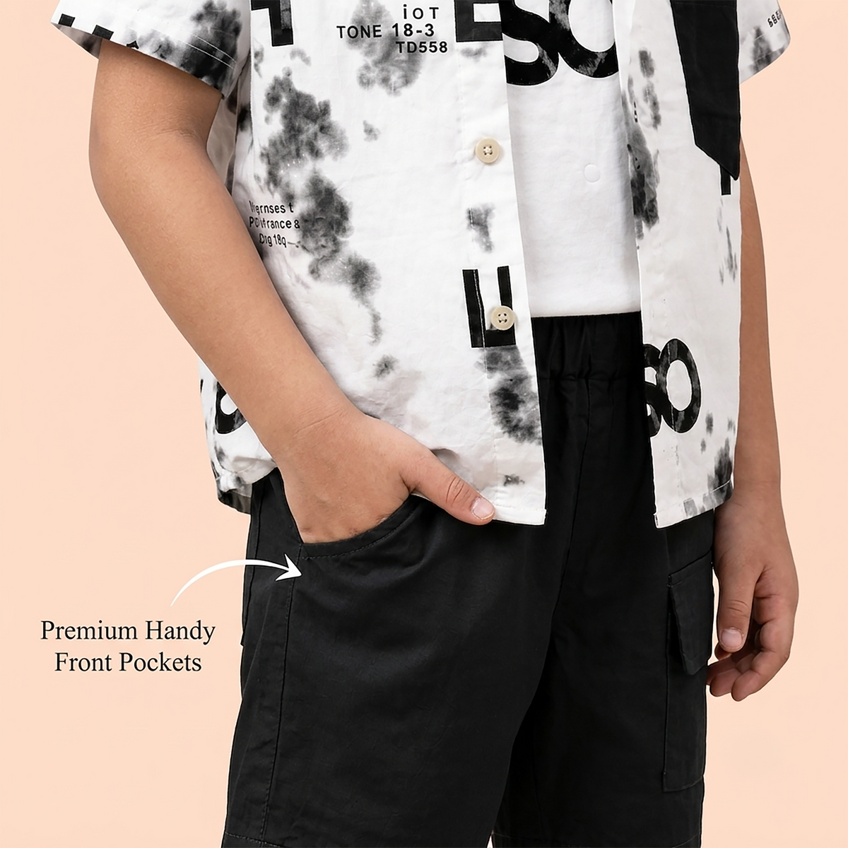 Kidsura Boys 3-Piece Urban Haze Outfit: Shirt, Tee & Shorts