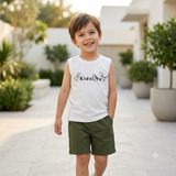 Kidsura Boys 3-Piece Summer Set: Button Shirt, Graphic Tee & Shorts