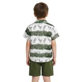 Kidsura Boys 3-Piece Summer Set: Button Shirt, Graphic Tee & Shorts