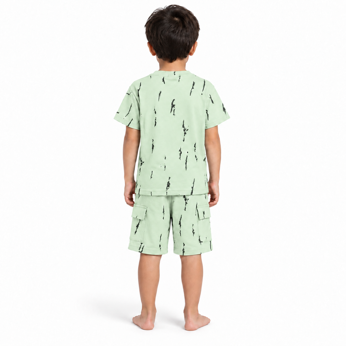 Kidsura Boys' 2-Piece Printed Cargo Shorts & T-Shirt Set | Urban Streetwear Co-Ord Outfit