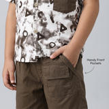 Kidsura Boys 3-Piece Outfit Set: Button Shirt, Graphic Tee & Shorts