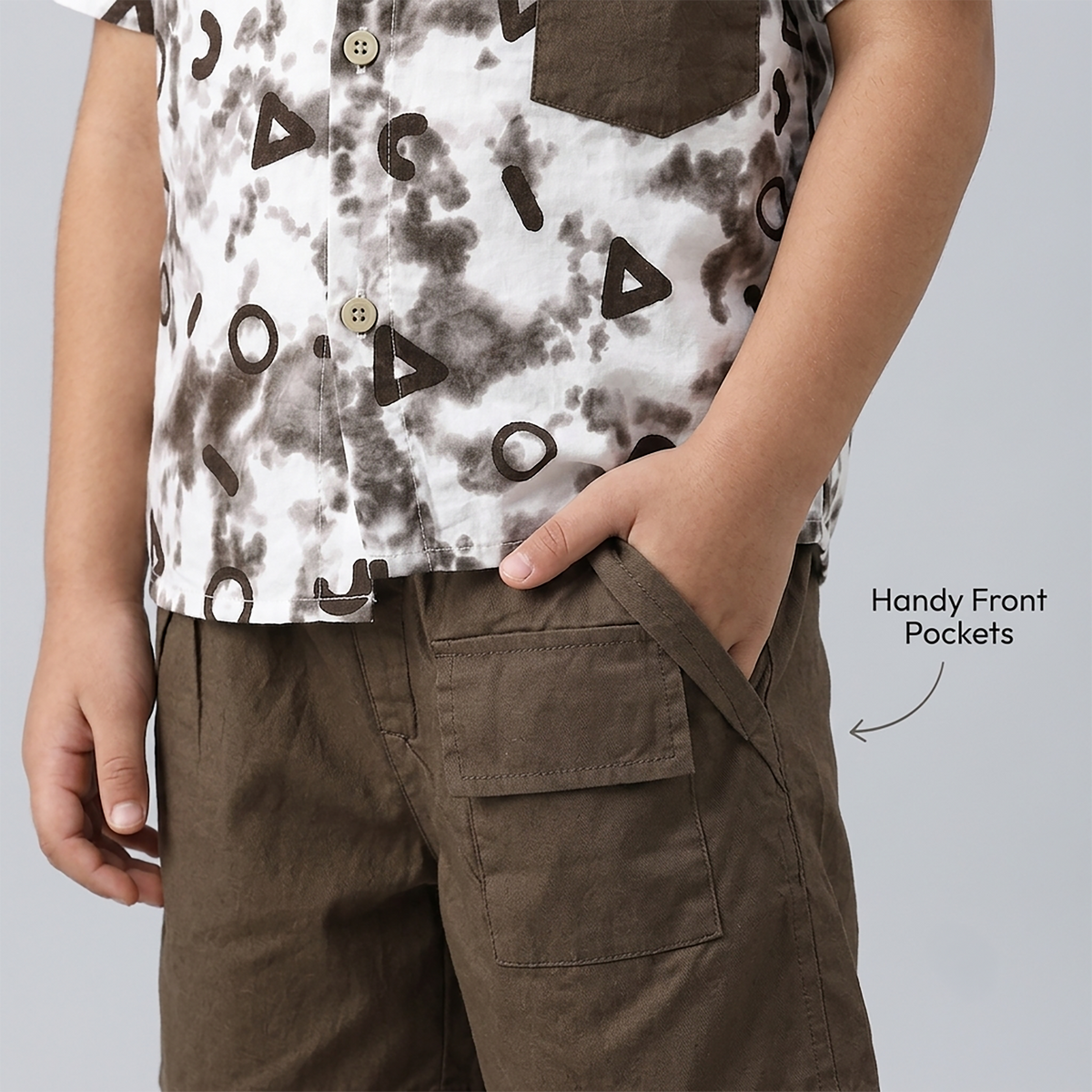 Kidsura Boys 3-Piece Outfit Set: Button Shirt, Graphic Tee & Shorts