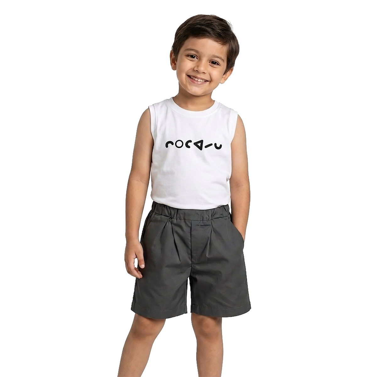 Kidsura Boys 3-Piece Outfit Set: Button Shirt, Graphic Tee & Shorts