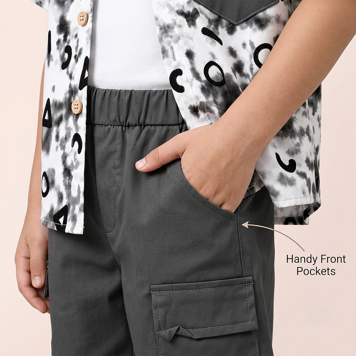 Kidsura Boys 3-Piece Outfit Set: Button Shirt, Graphic Tee & Shorts