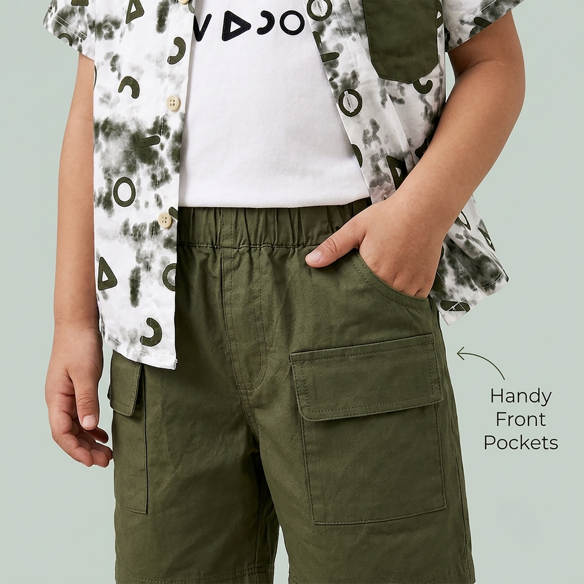 Kidsura Boys 3-Piece Outfit Set: Button Shirt, Graphic Tee & Shorts
