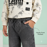 Kidsura Boys "Leisure" Tie-Dye Sweatshirt & Washed Denim Set (2-Piece)