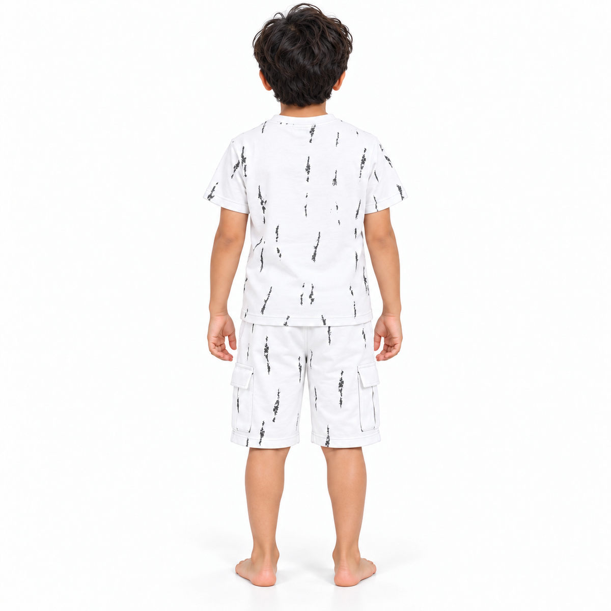 Kidsura Boys' 2-Piece Printed Cargo Shorts & T-Shirt Set | Urban Streetwear Co-Ord Outfit