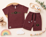 Kidsura Boys Regal Crest Textured Co-ord Set