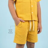 Kidsura Kids 3-Piece Cotton Muslin Short Sleeve Shirt Tank Top & Shorts Set
