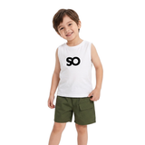 Kidsura Boys 3-Piece Urban Haze Outfit: Shirt, Tee & Shorts