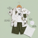 Kidsura Boys 3-Piece Urban Haze Outfit: Shirt, Tee & Shorts
