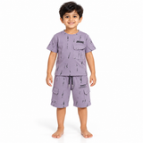 Kidsura Boys' 2-Piece Printed Cargo Shorts & T-Shirt Set | Urban Streetwear Co-Ord Outfit