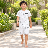 Kidsura Boys' 2-Piece Printed Cargo Shorts & T-Shirt Set | Urban Streetwear Co-Ord Outfit