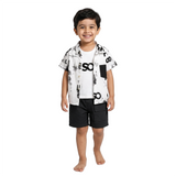 Kidsura Boys 3-Piece Urban Haze Outfit: Shirt, Tee & Shorts