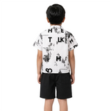 Kidsura Boys 3-Piece Urban Haze Outfit: Shirt, Tee & Shorts