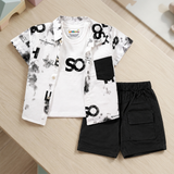 Kidsura Boys 3-Piece Urban Haze Outfit: Shirt, Tee & Shorts