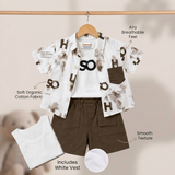 Kidsura Boys 3-Piece Urban Haze Outfit: Shirt, Tee & Shorts