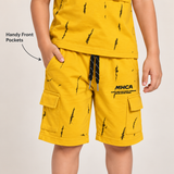 Kidsura Boys' 2-Piece Printed Cargo Shorts & T-Shirt Set | Urban Streetwear Co-Ord Outfit
