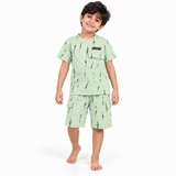 Kidsura Boys' 2-Piece Printed Cargo Shorts & T-Shirt Set | Urban Streetwear Co-Ord Outfit