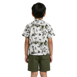 Kidsura Boys 3-Piece Outfit Set: Button Shirt, Graphic Tee & Shorts