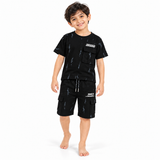 Kidsura Boys' 2-Piece Printed Cargo Shorts & T-Shirt Set | Urban Streetwear Co-Ord Outfit