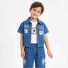 Kidsura Boys Denim Co-Ord Set with T-Shirt & Cargo Shorts – 3-Piece Outfit